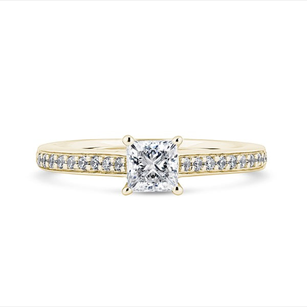 Princess Shoulder Set Yellow Gold Ring | PSG01 LGS