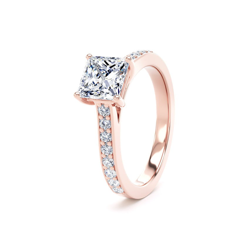 Princess Shoulder Set Rose Gold Ring | PSG01 LGS