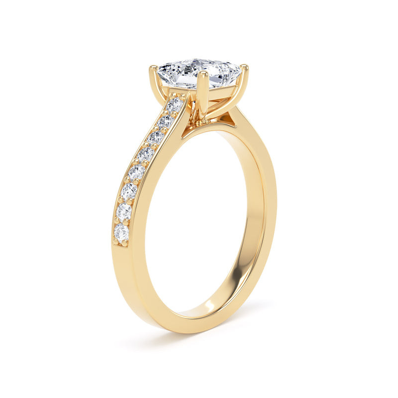Princess Shoulder Set Yellow Gold Ring | PSG01 SMS