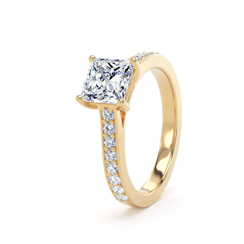 Princess Shoulder Set Yellow Gold Ring | PSG01 SMS