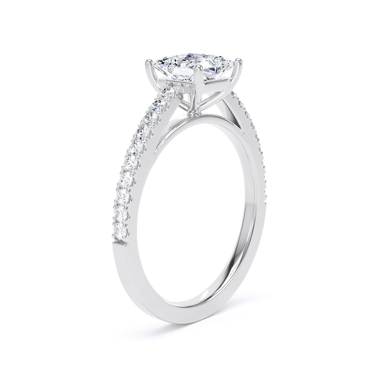 Princess Shoulder Set Platinum Ring, Scallop | PSW01 SMS