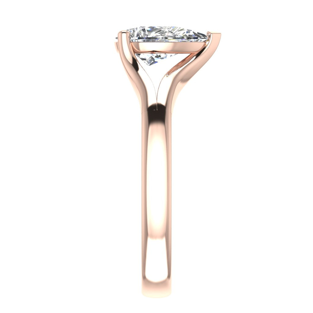 Pear Solitaire Rose Gold Ring, Raised Split | SMA