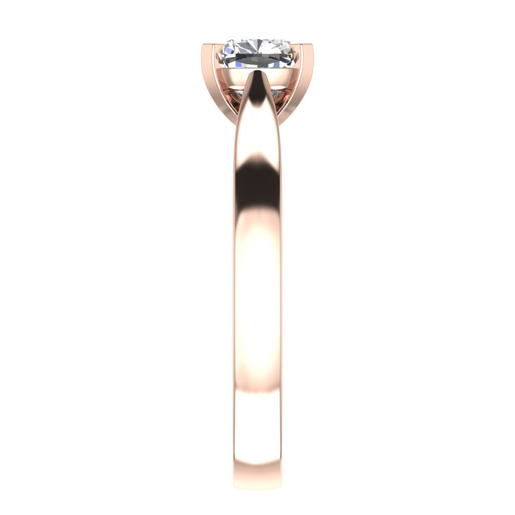 Cushion Solitaire Rose Gold Ring, Pinched | SMC