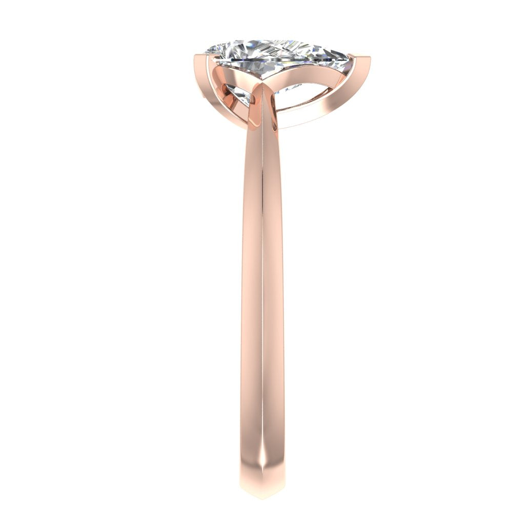 Pear Solitaire Rose Gold Ring, Fancy Basket | SMA