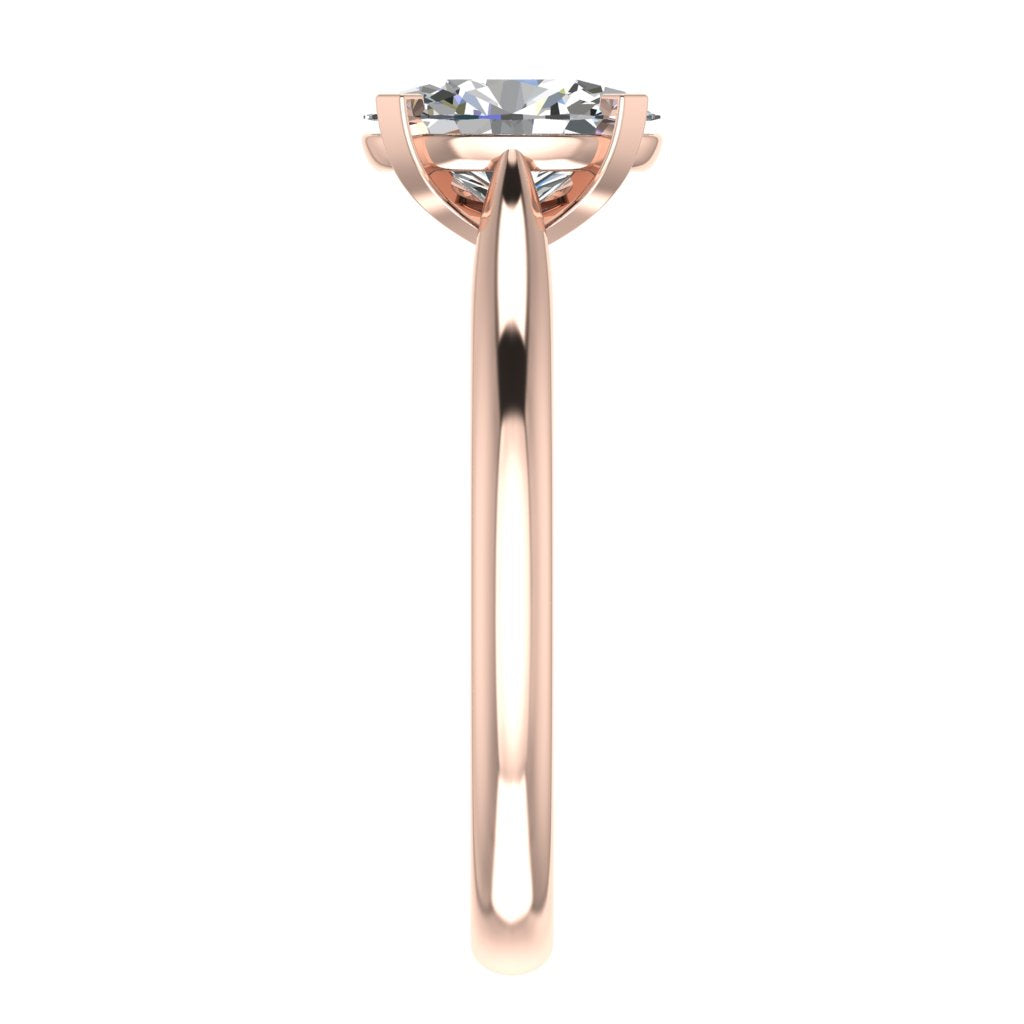 Oval Diamond Rose Gold Engagement Ring, Cathedral Gallery Bar Solitaire | LT1029-25