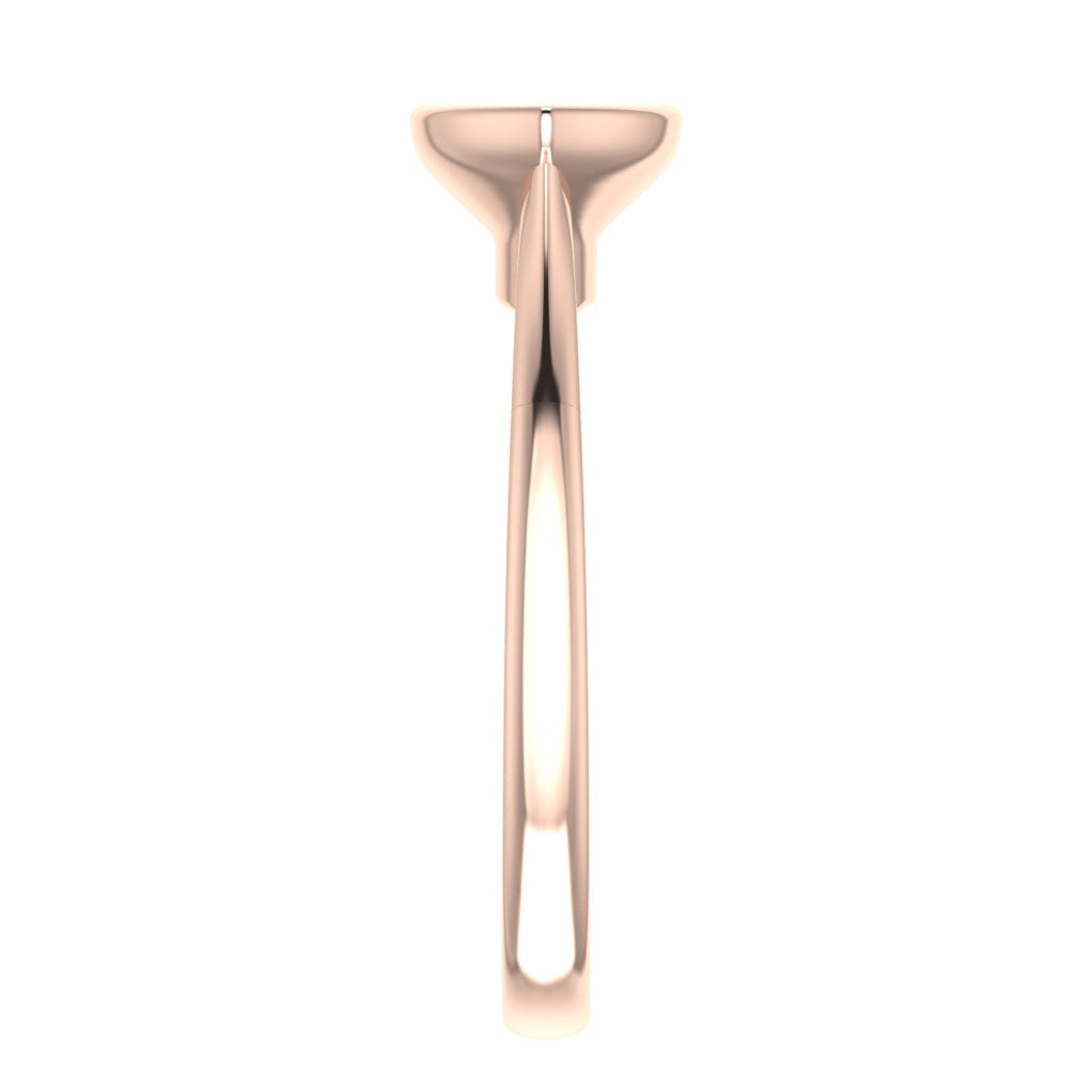 Landscape Marquise Solitaire Rose Gold Ring, Bevel Set | LGM