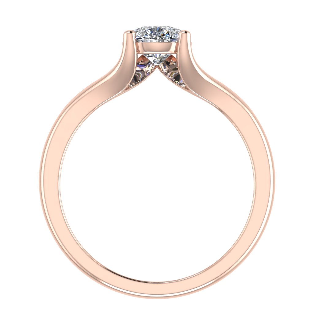 Pear Solitaire Rose Gold Ring, Raised Split | LGA