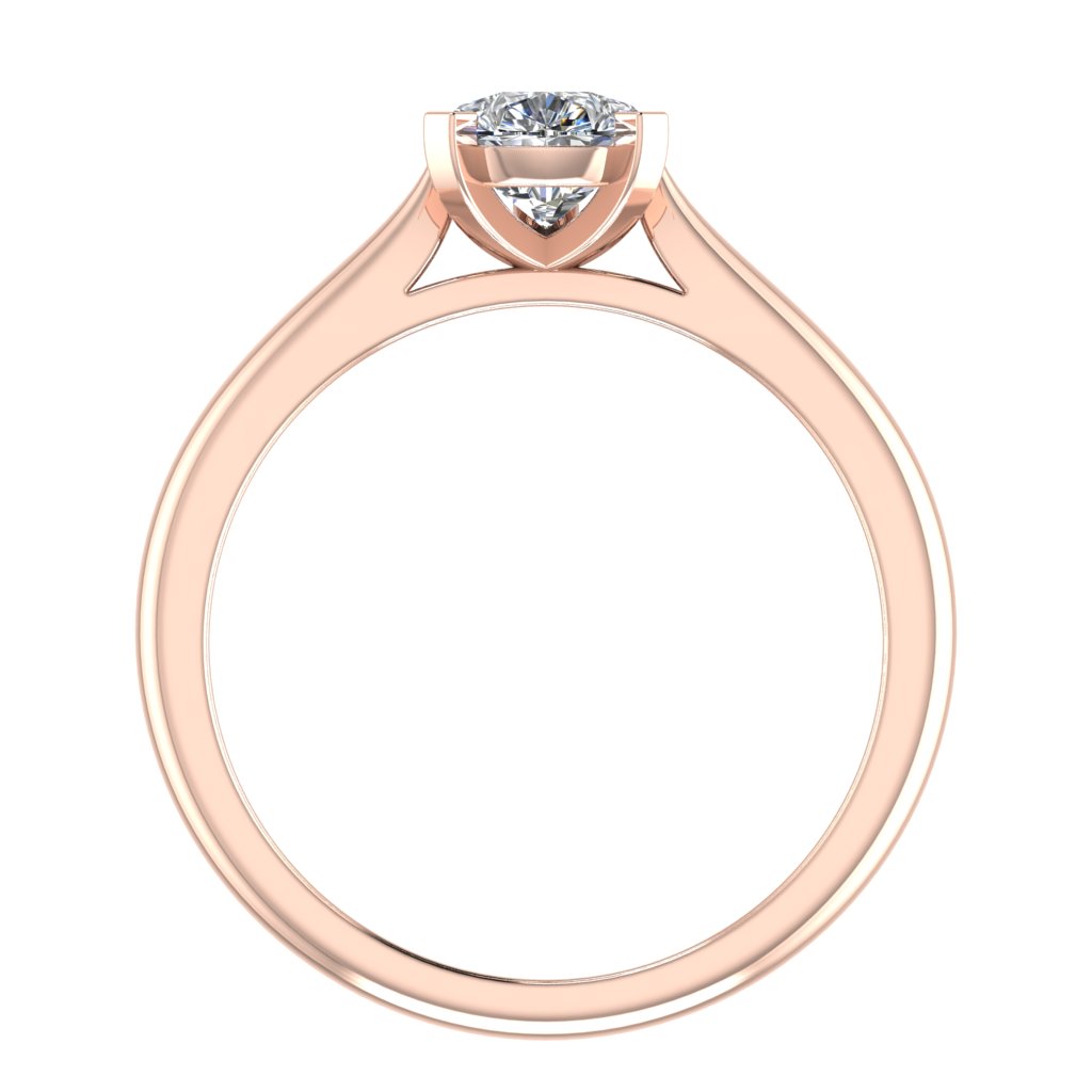 Pear Solitaire Rose Gold Ring, Pinched Cathedral | SMA