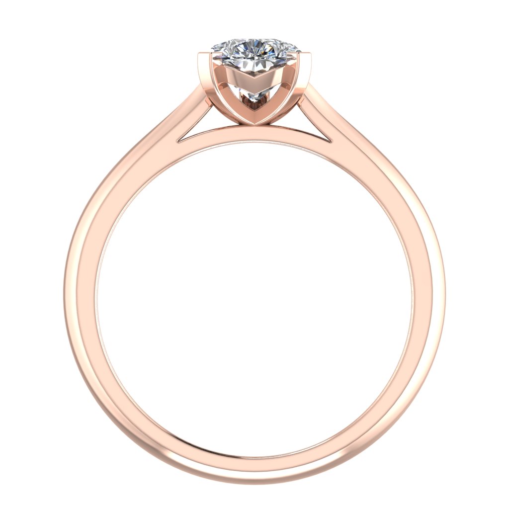 Pear Solitaire Rose Gold Ring, Fancy Basket | SMA