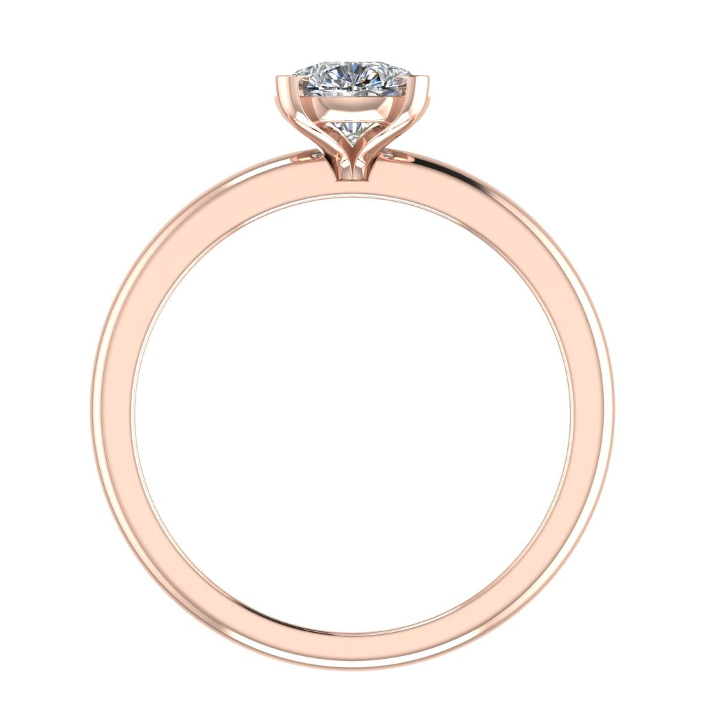 Pear Solitaire Rose Gold Ring, Peg Head | SMA