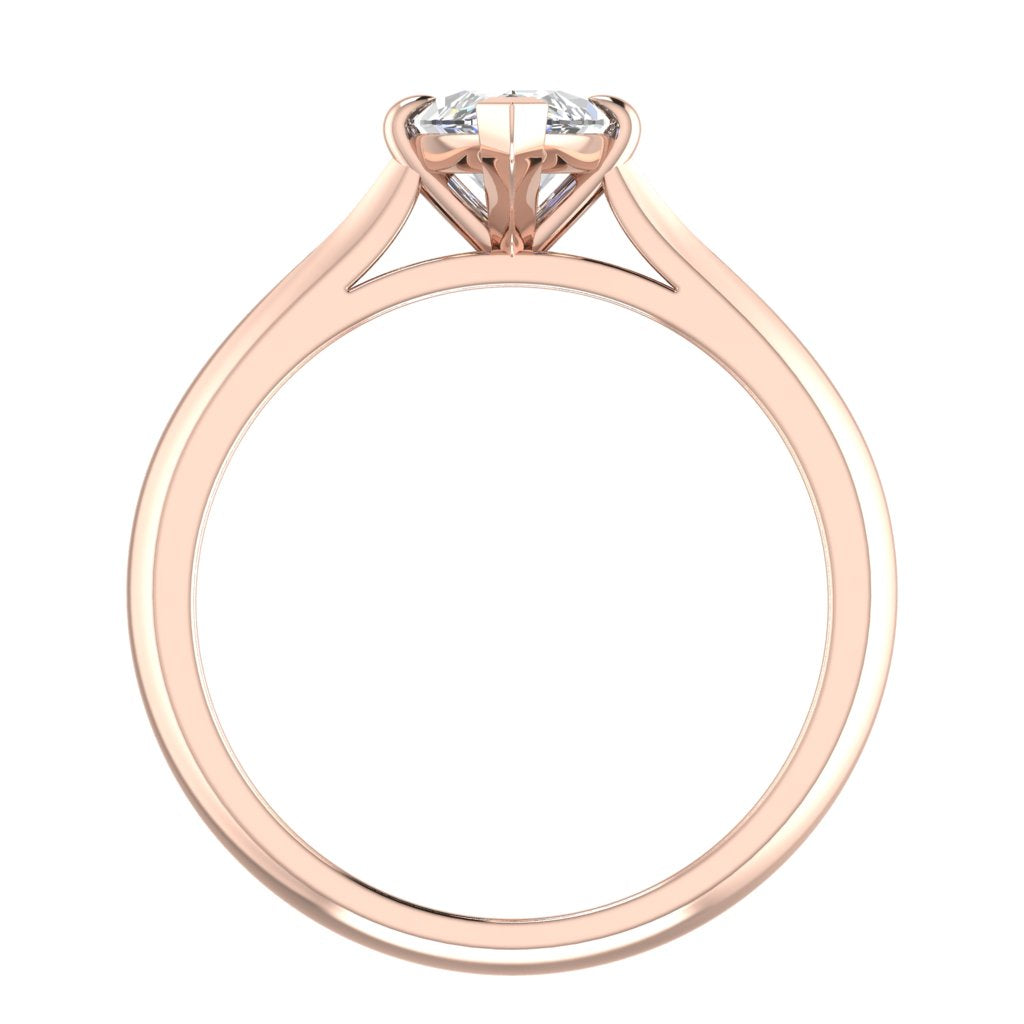 Marquise Solitaire Rose Gold Ring, Knife Edge | SMM