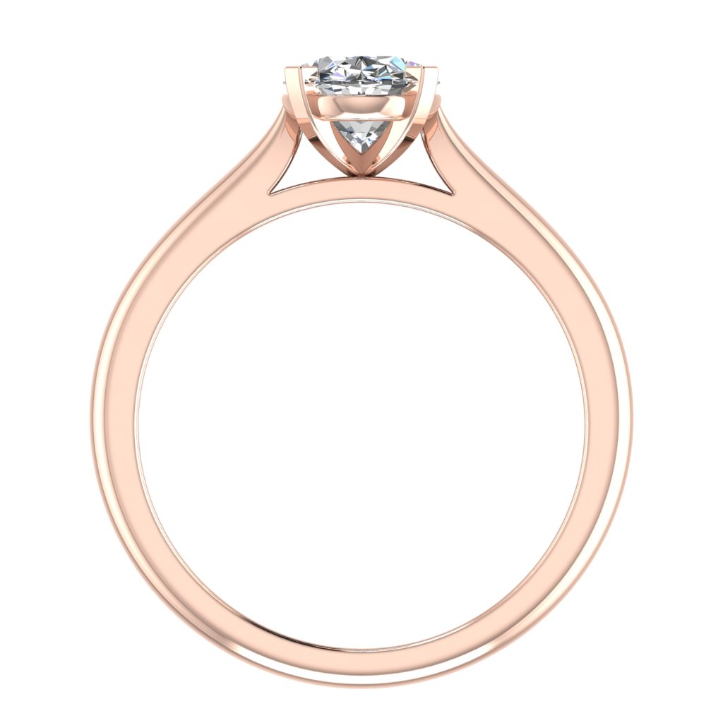 Oval Diamond Rose Gold Engagement Ring, Cathedral Gallery Bar Solitaire | LT1029-50