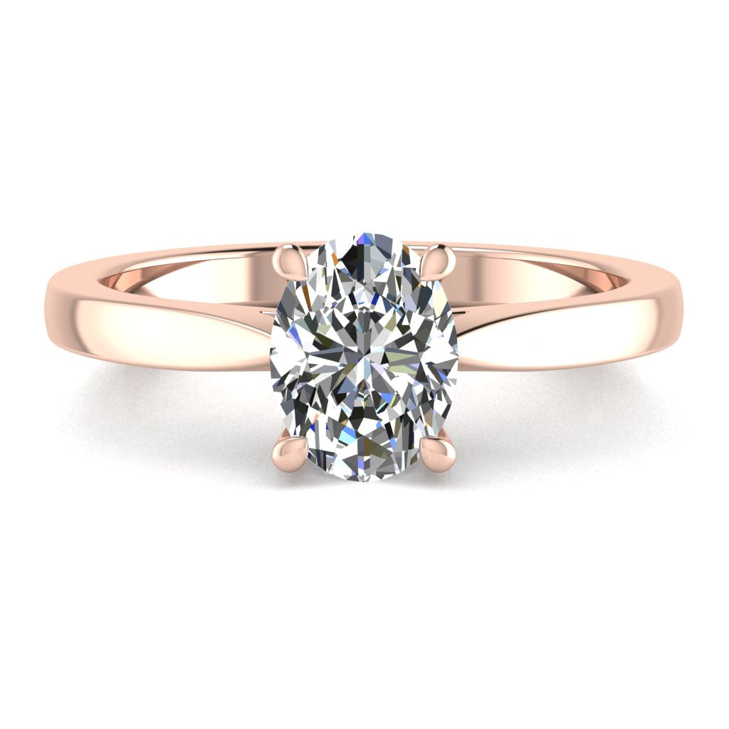 Oval Solitaire Rose Gold Ring, Lotus Cathedral | SMO