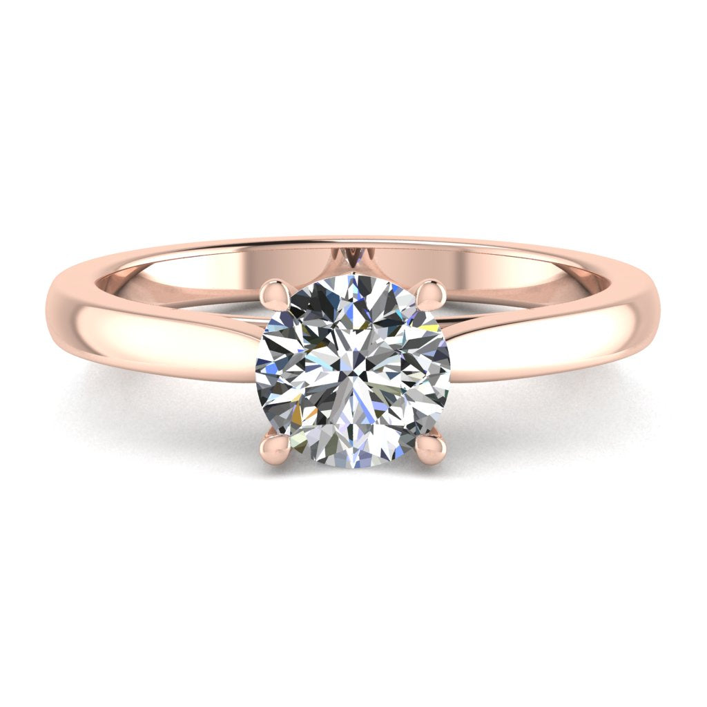 Round Diamond Engagement Ring, Lotus 4 Prong Solitaire
