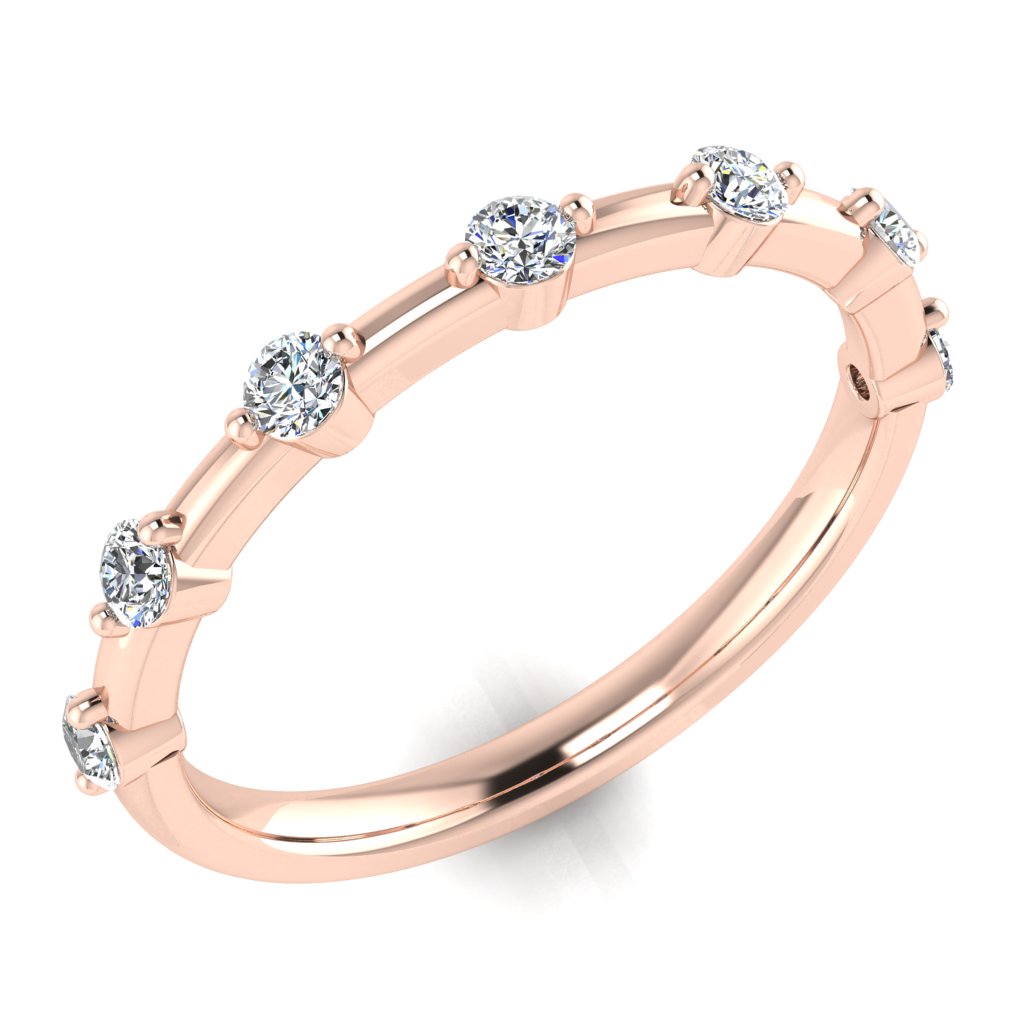 SPACED ROUND DIAMOND ETERNITY RING, CLAW SET, ROSE GOLD