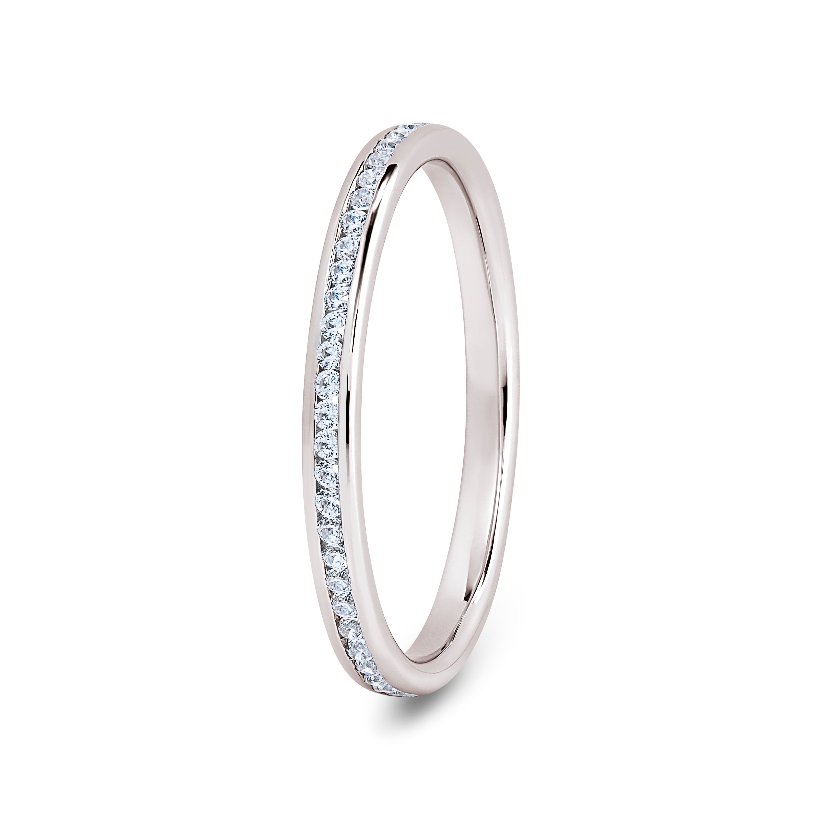 Round, Channel, Rose Gold Half Set Eternity Ring