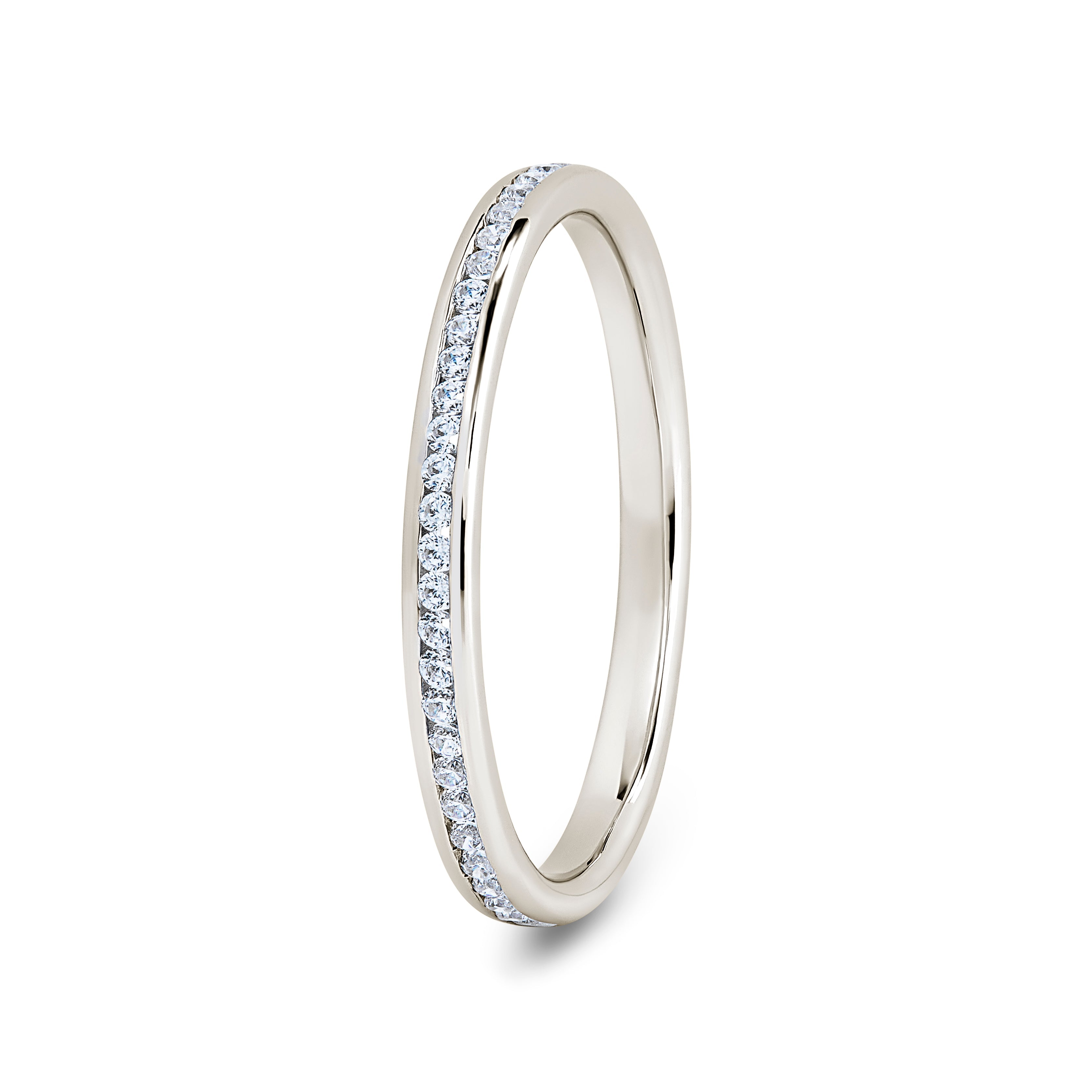 Round, Channel, Yellow Gold Half Set Eternity Ring
