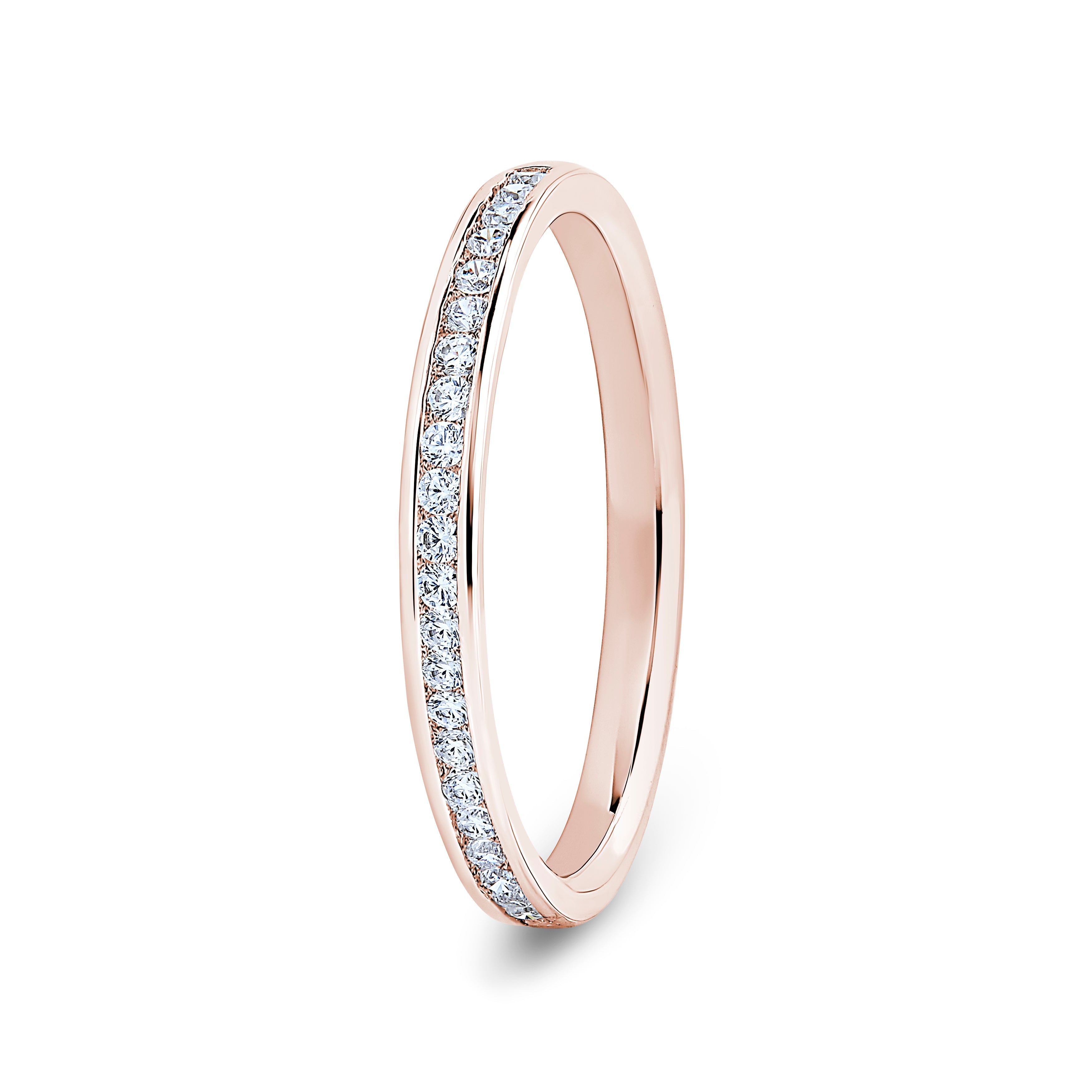 Round, Channel, Rose Gold Half Set Eternity Ring