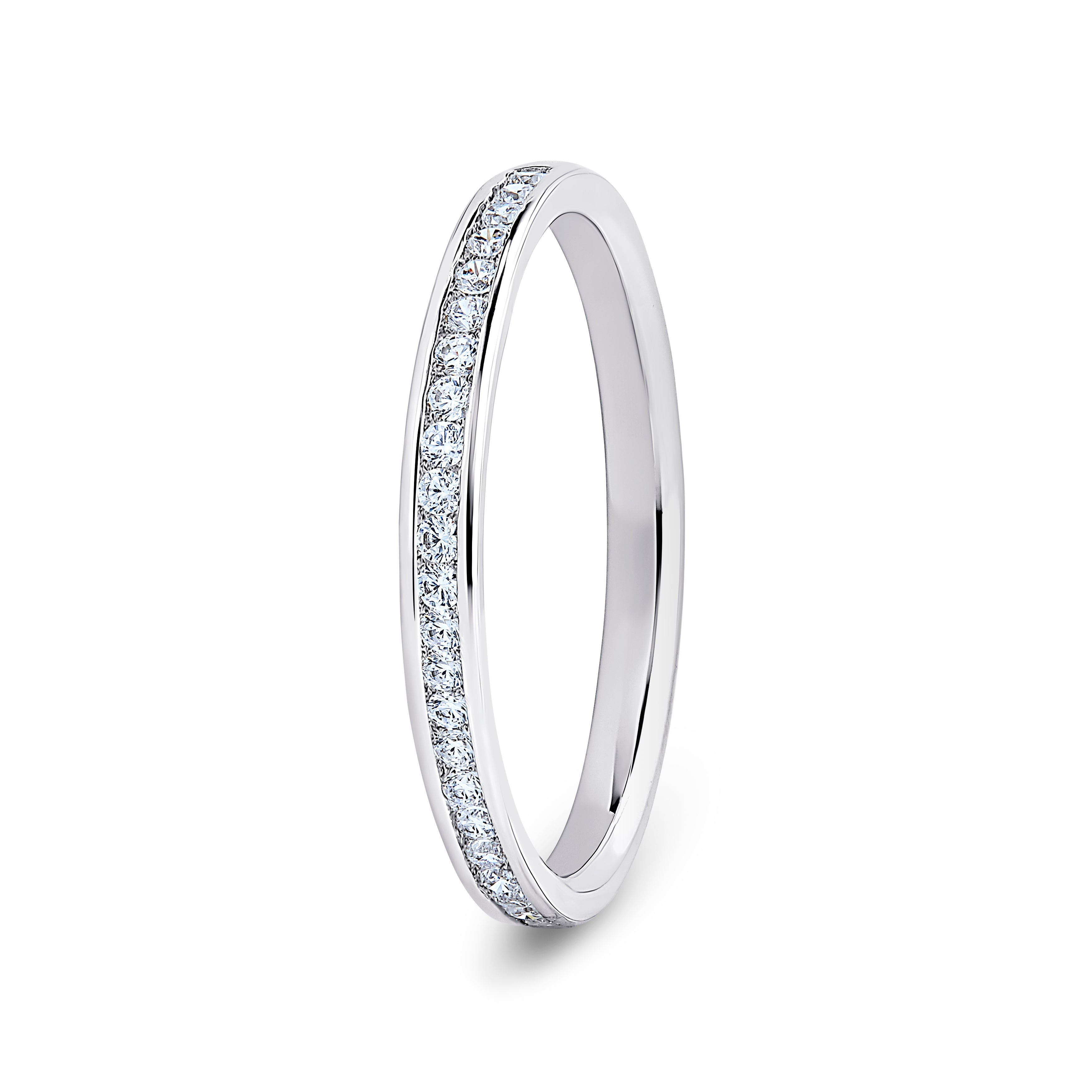 Round, Channel, Platinum Half Set Eternity Ring