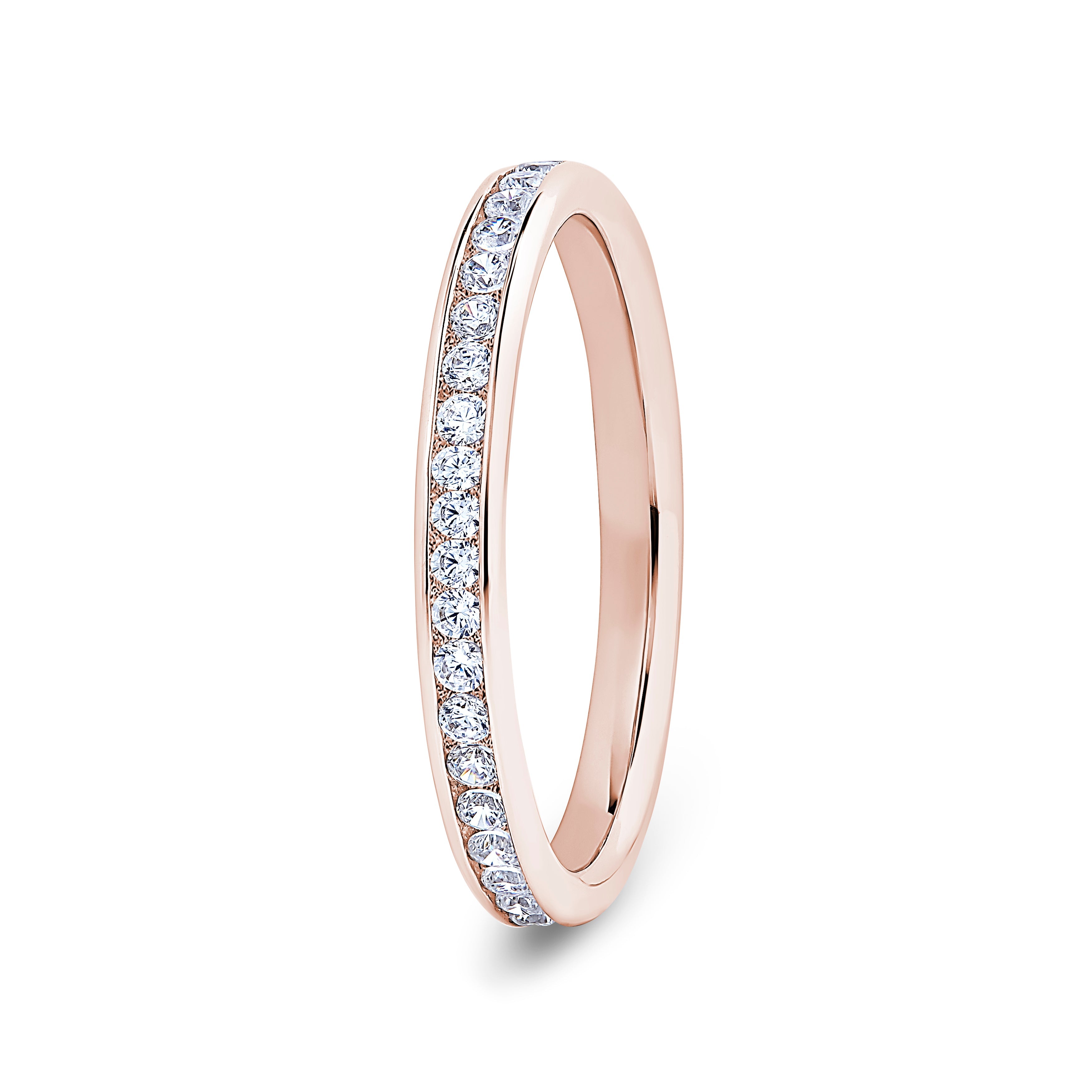 Round, Channel, Rose Gold Half Set Eternity Ring