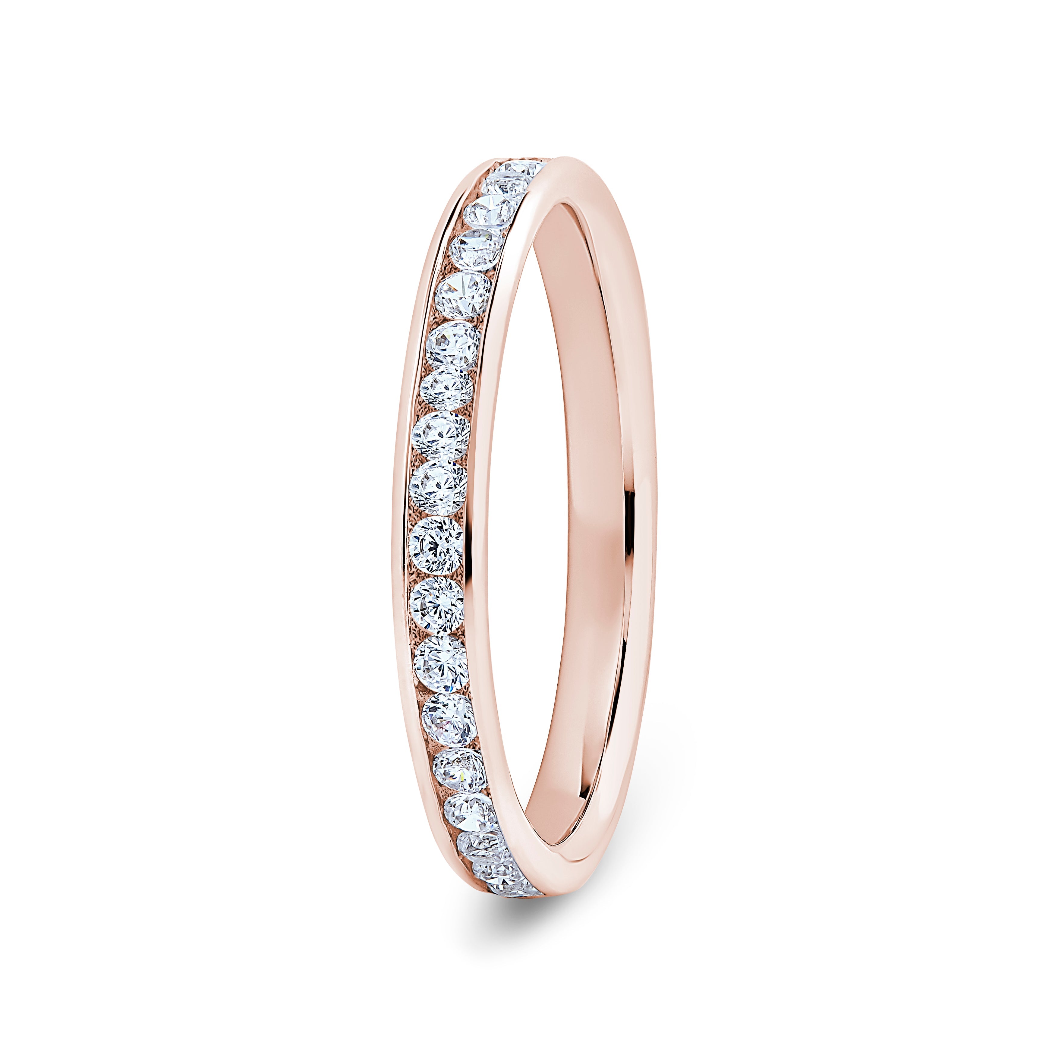 Round, Channel, Rose Gold Half Set Eternity Ring