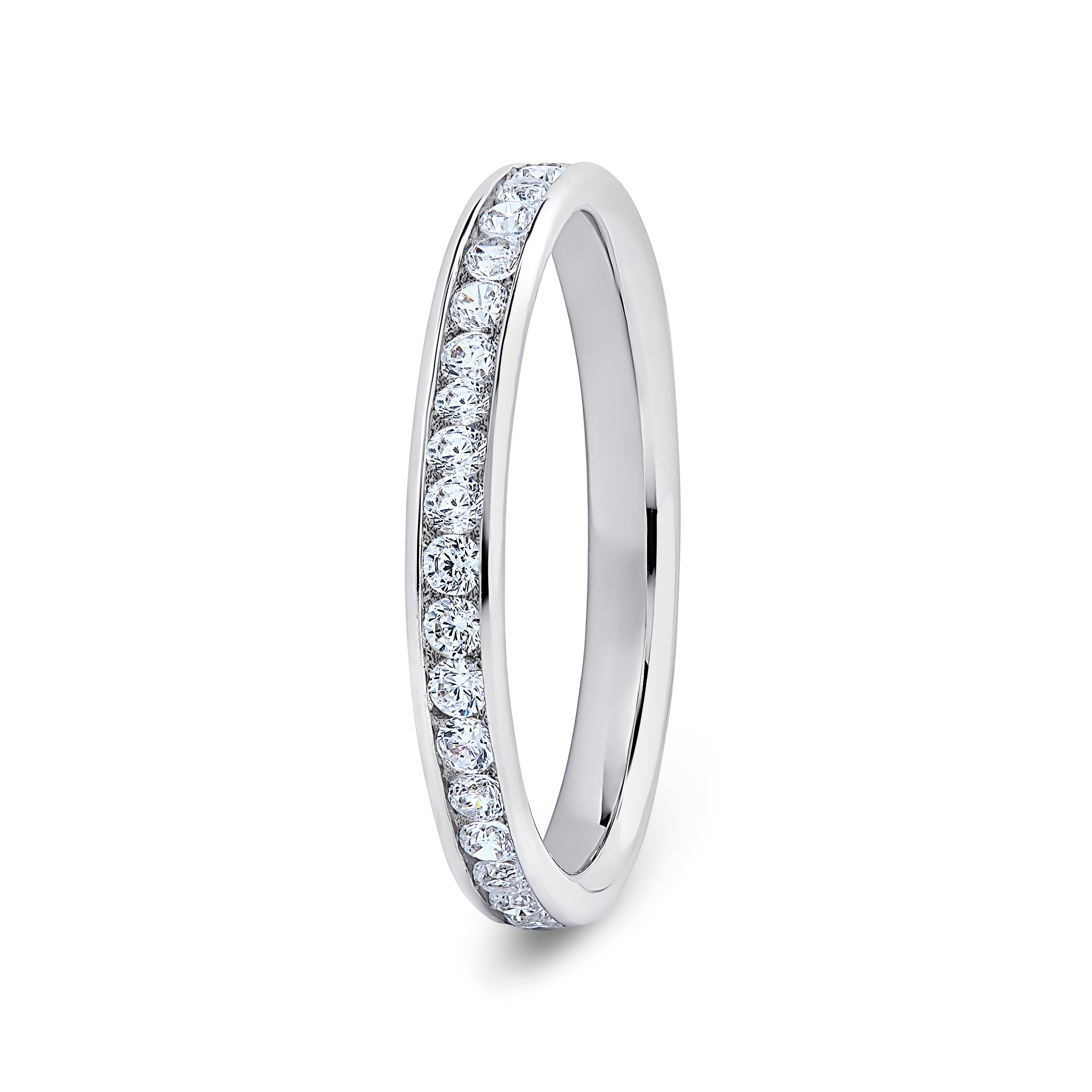 Round, Channel, Platinum Half Set Eternity Ring