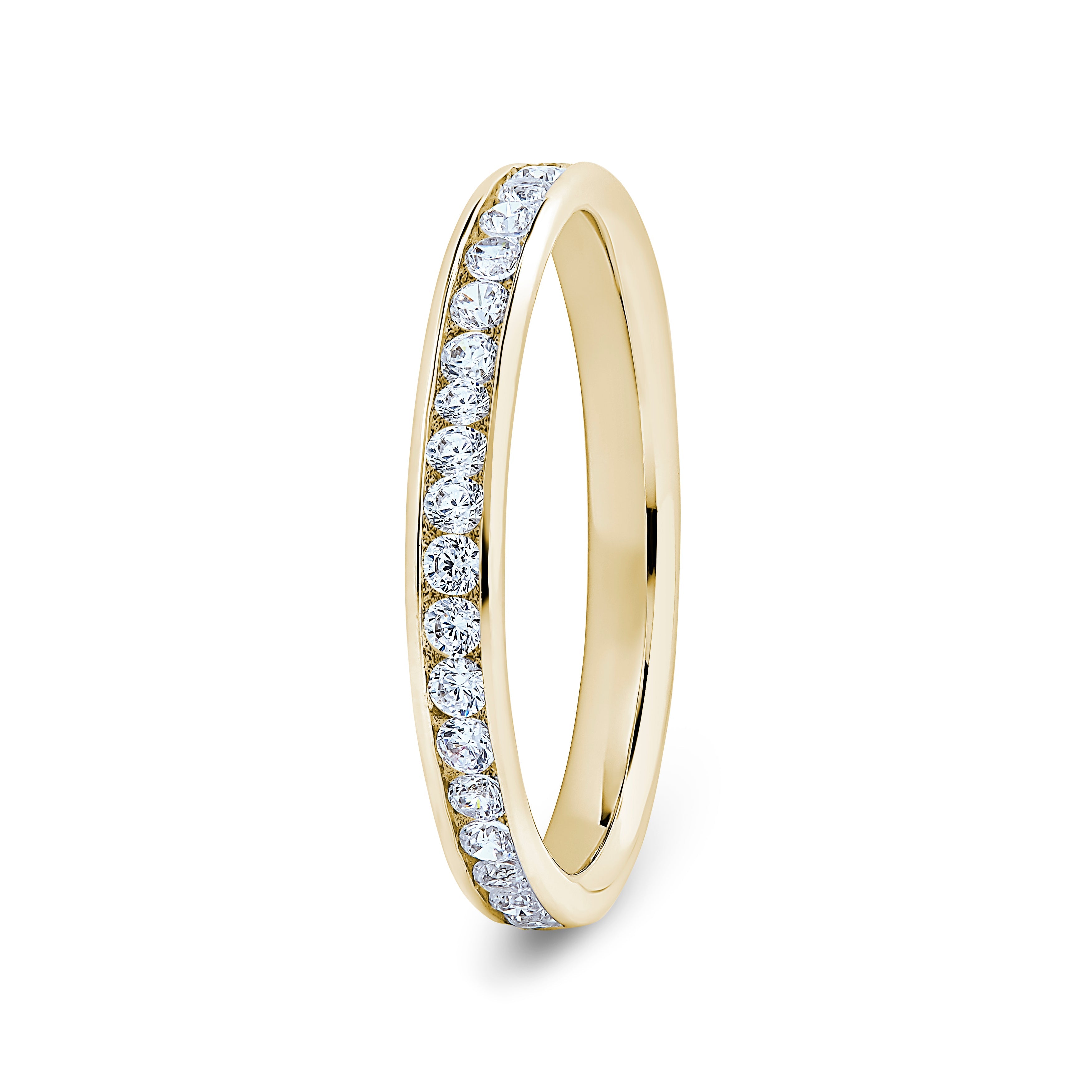 Round, Channel, Yellow Gold Half Set Eternity Ring