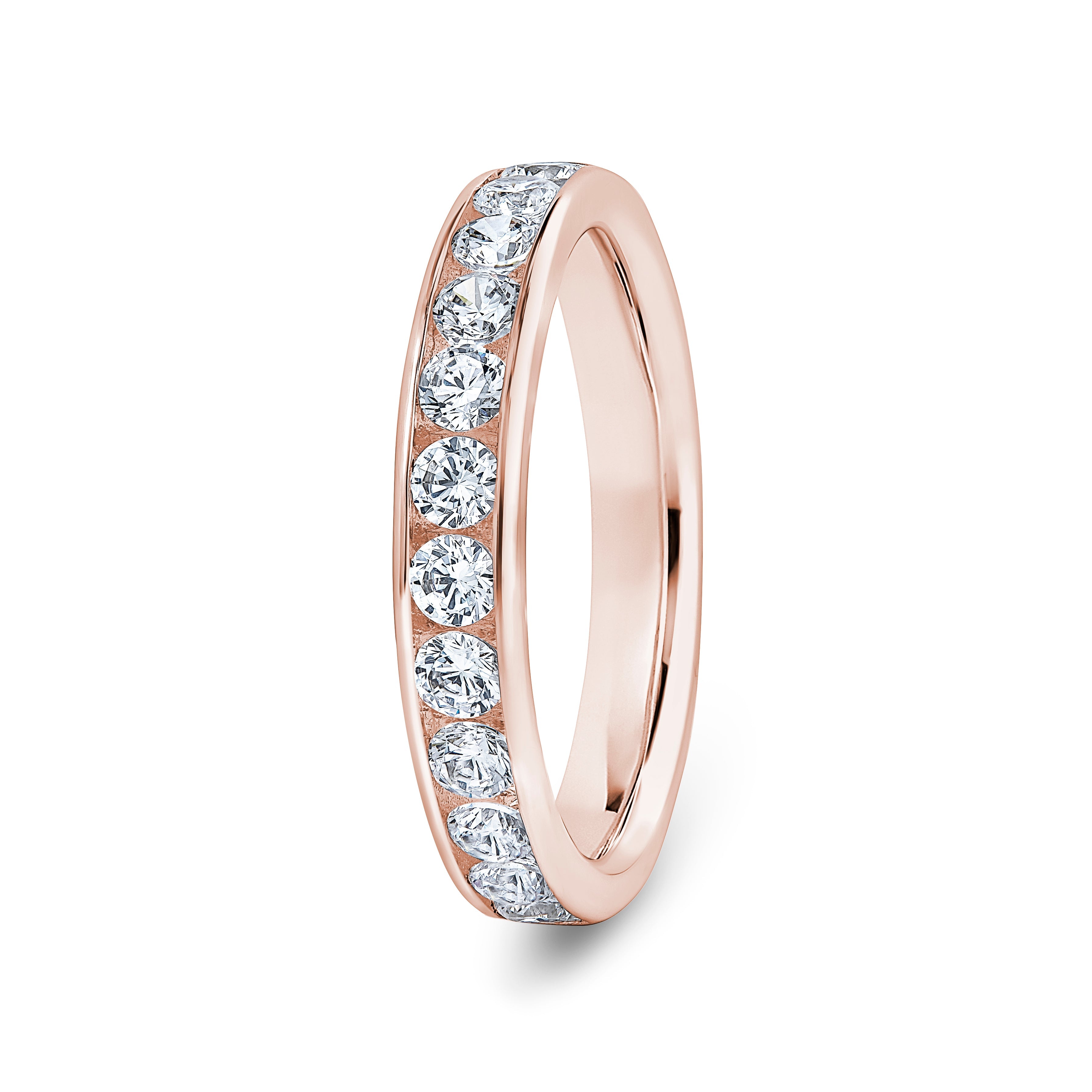 Round, Channel, Rose Gold Half Set Eternity Ring
