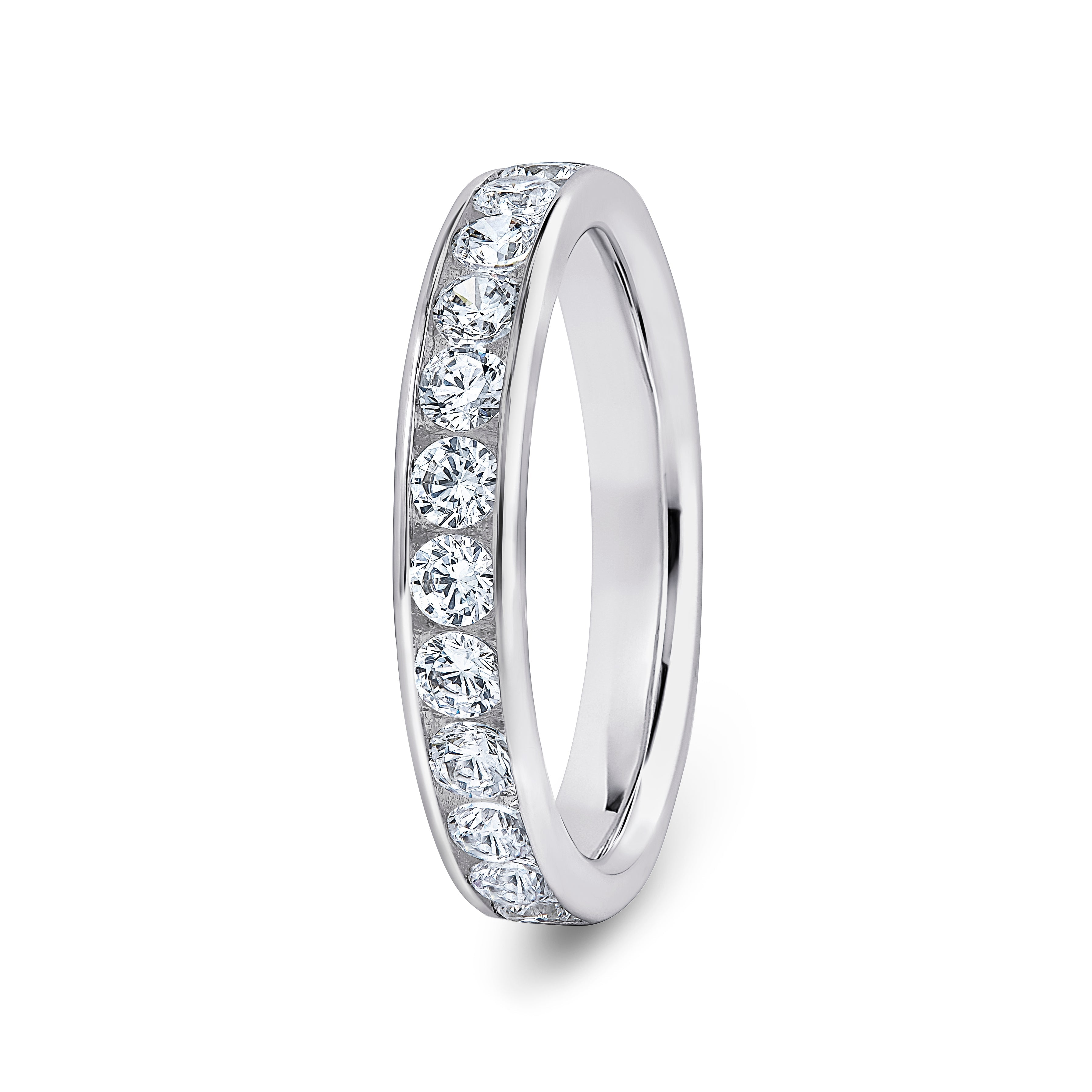 Round, Channel, White Gold Half Set Eternity Ring