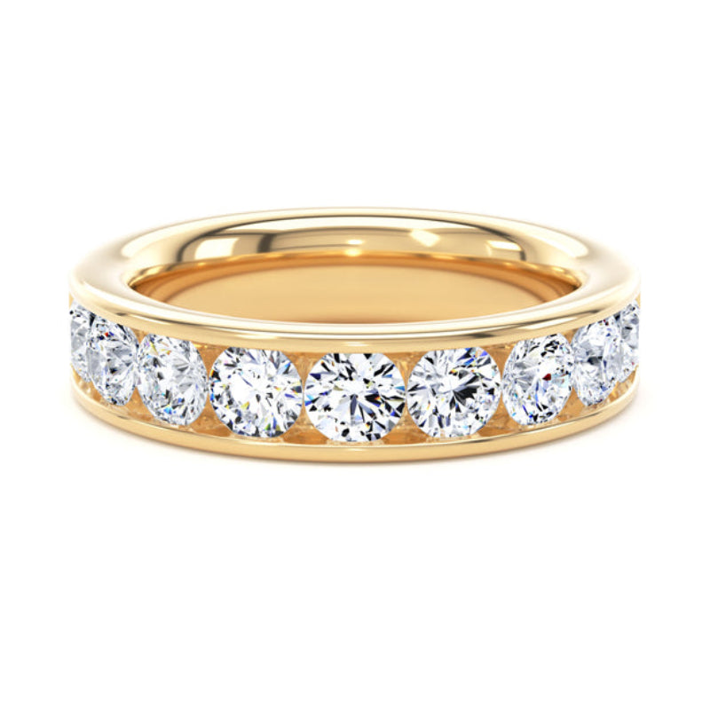 Round Diamond Ring, Channel Set Half Eternity | ET1226