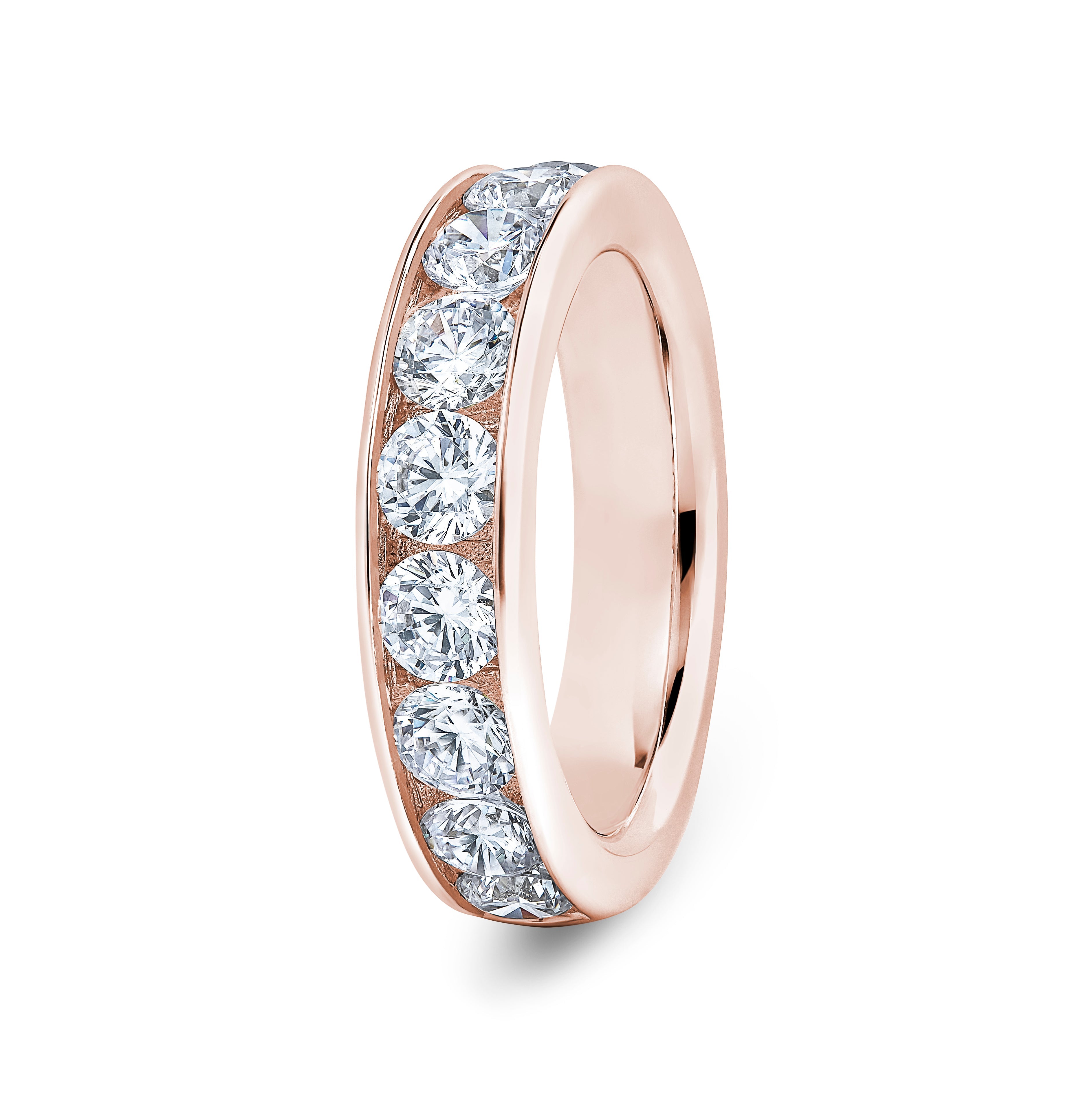 Round, Channel, Rose Gold Half Set Eternity Ring