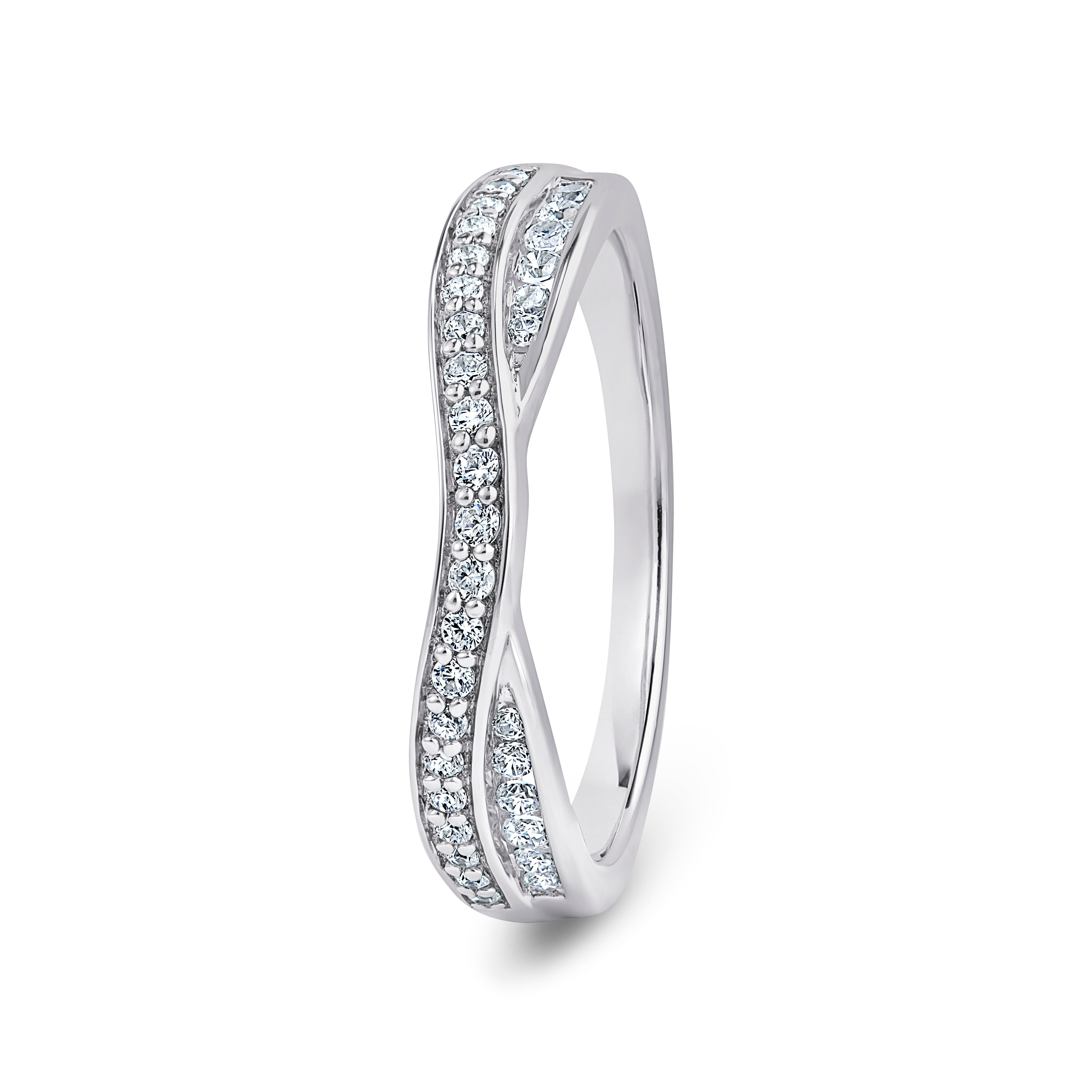 Round, Entwined, Platinum Half Set Eternity Ring