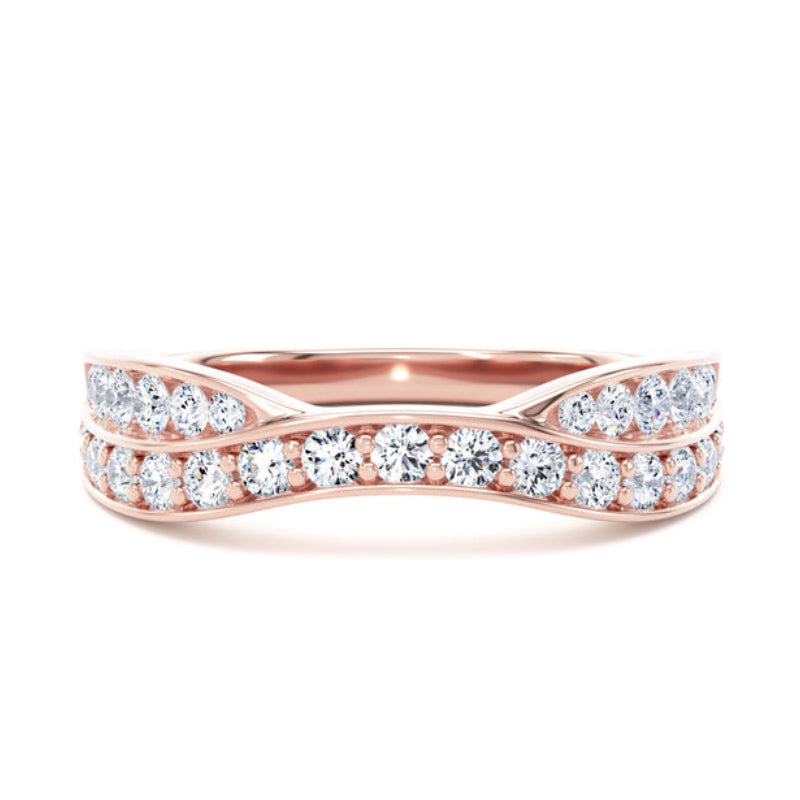 Round Diamond Ring, Entwined Band Half Eternity | ET1223