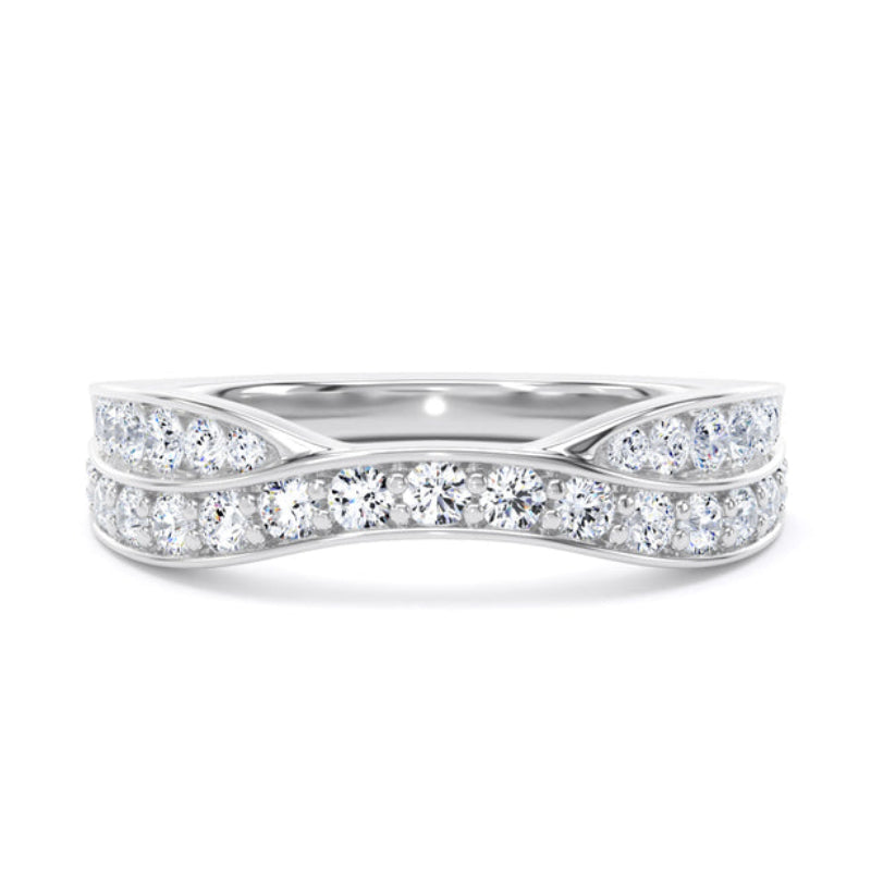 Round Diamond Ring, Entwined Band Half Eternity | ET1223