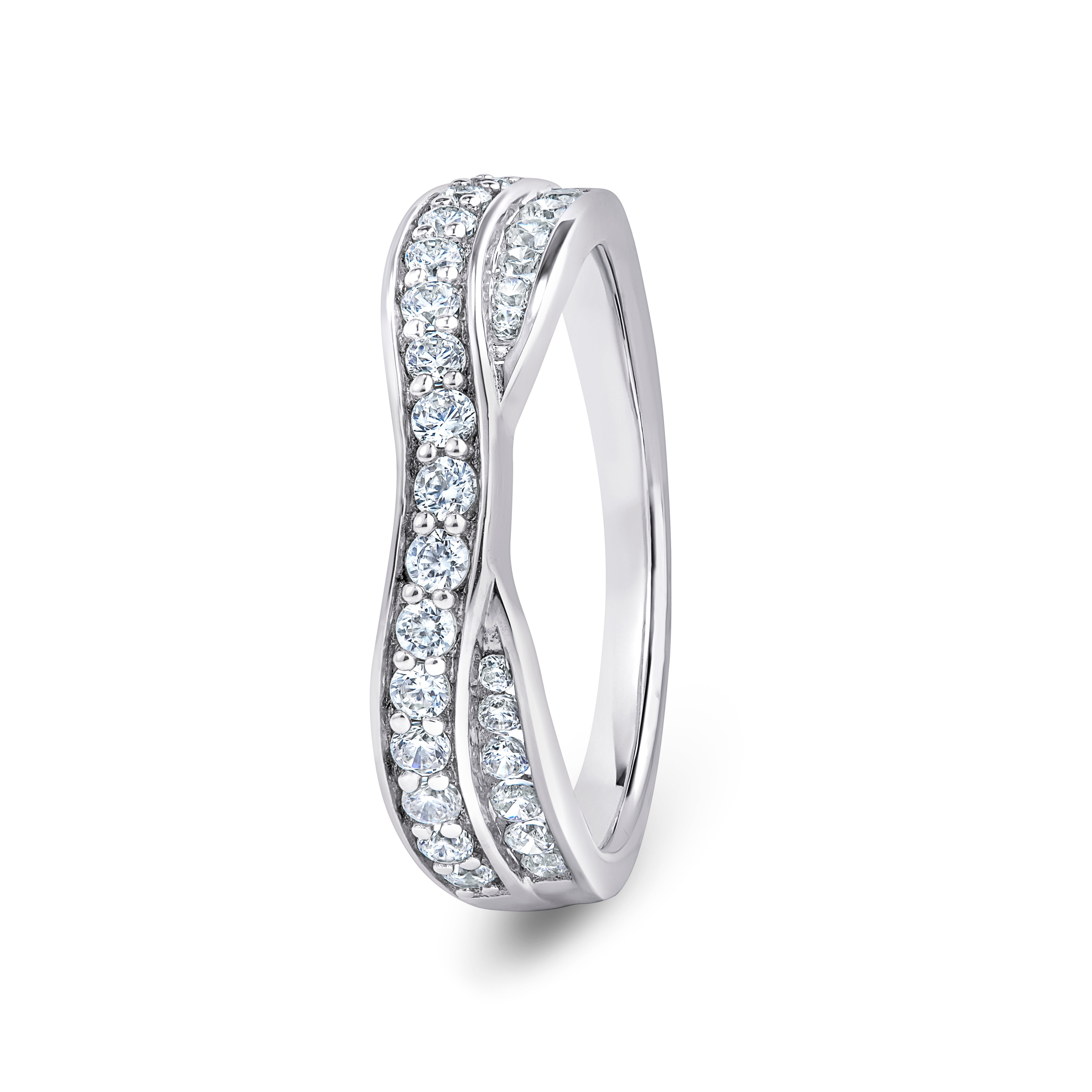Round, Entwined, Platinum Half Set Eternity Ring