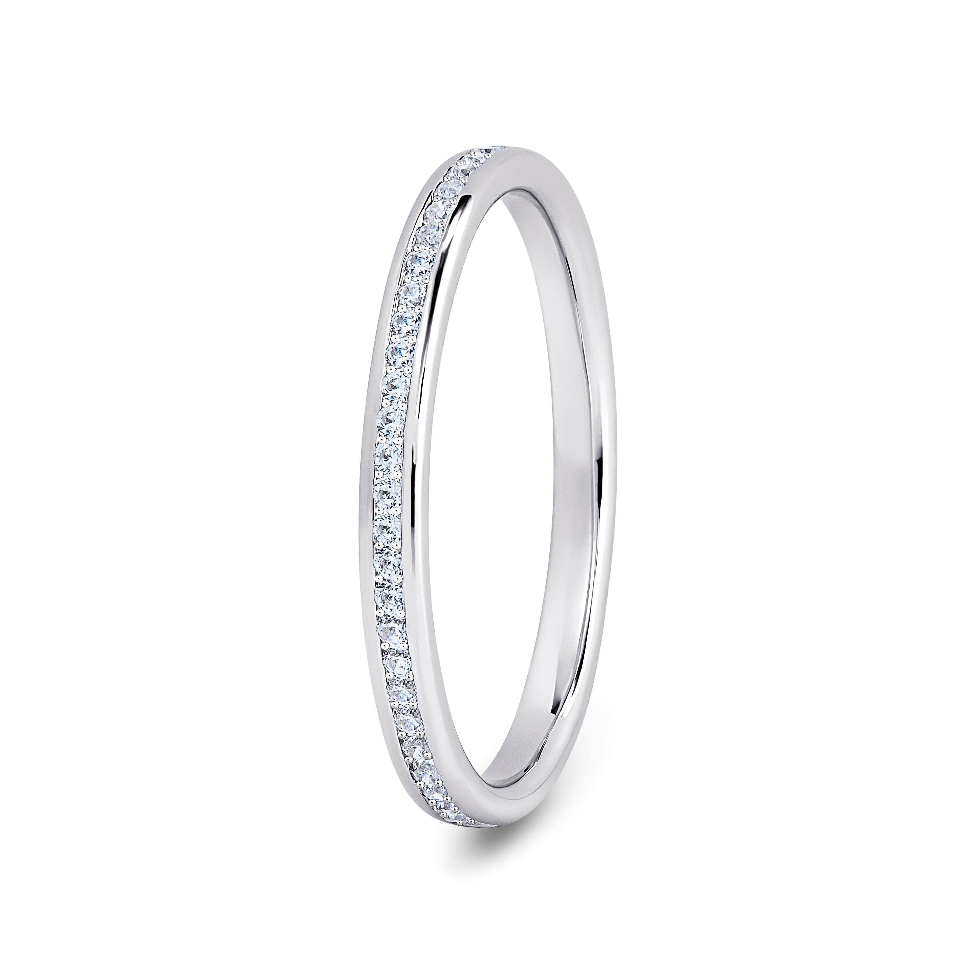 Round, Grain & Channel, White Gold Eternity Ring