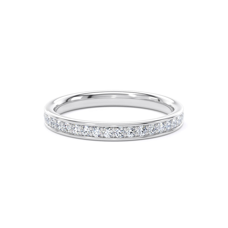 Round Diamond Platinum Ring, Grain Set Half Eternity | ET1221