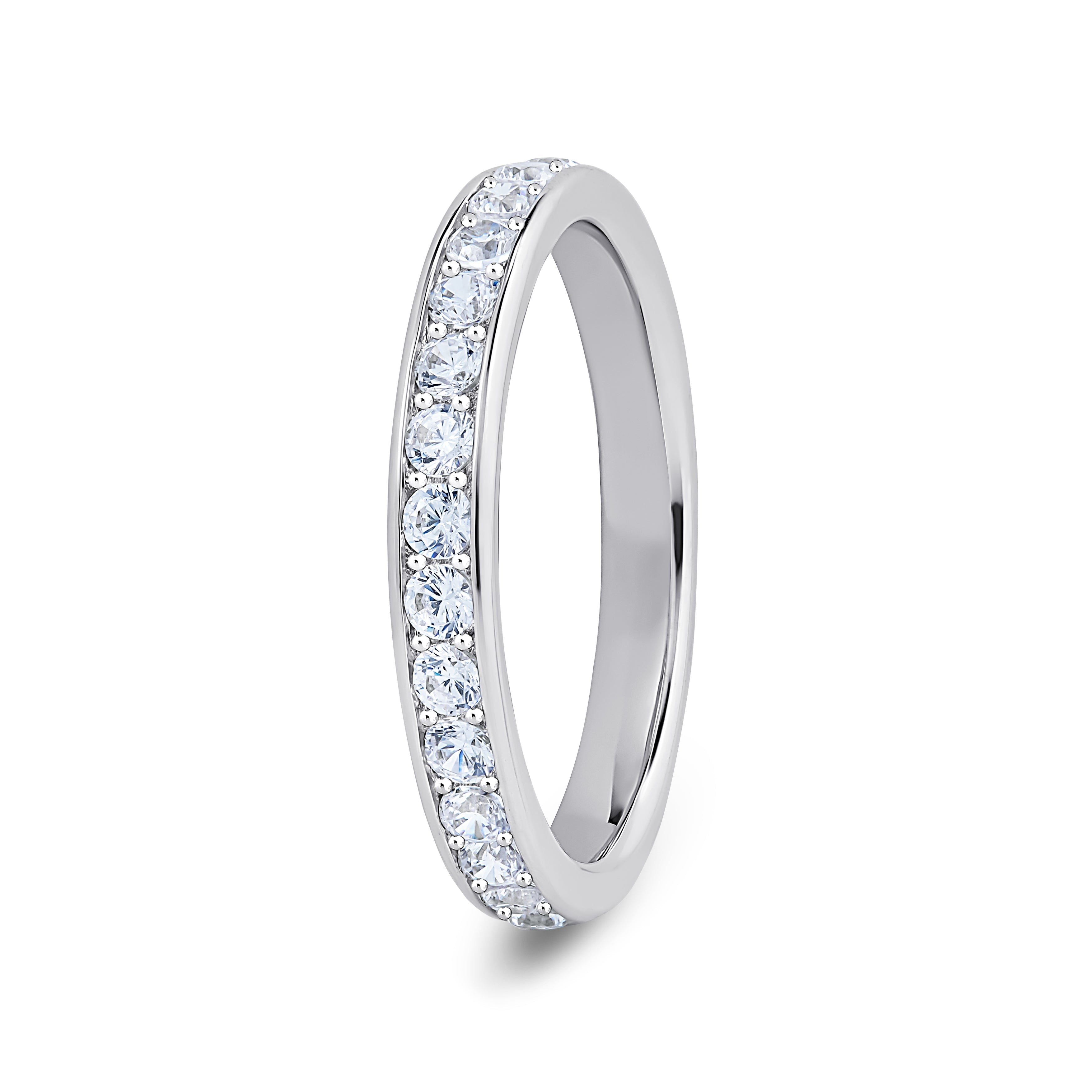 Round, Grain & Channel, White Gold Eternity Ring