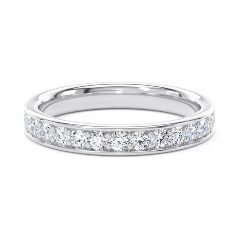 Round Diamond Ring, Grain Set Half Eternity | ET1221