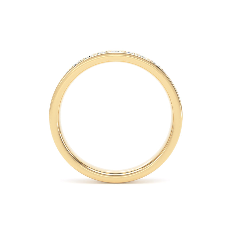 Round Diamond Yellow Gold Ring, Grain Set Half Eternity | ET1221