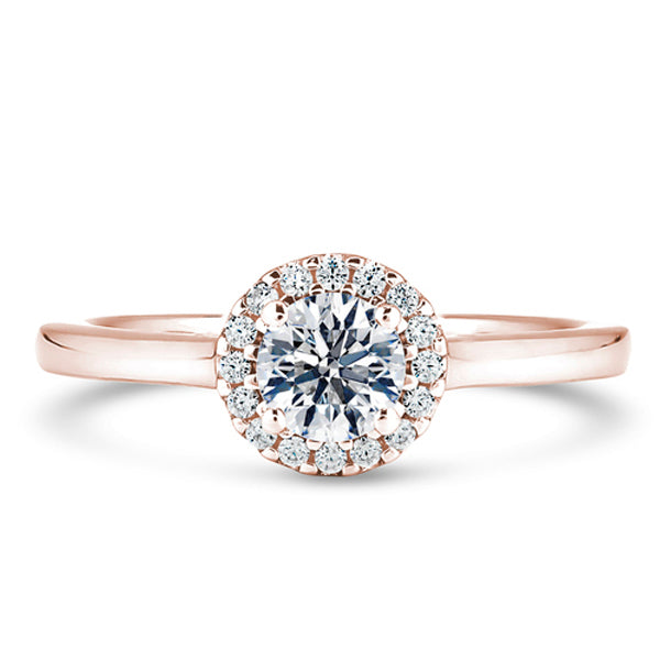 Halo Ring | Rose Gold, Round Diamond | RHP01 SMR