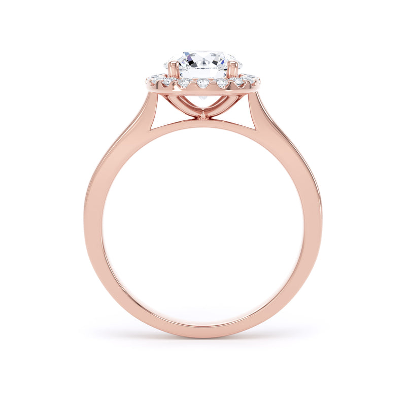 Halo Ring | Rose Gold, Round Diamond | RHP01 SMR