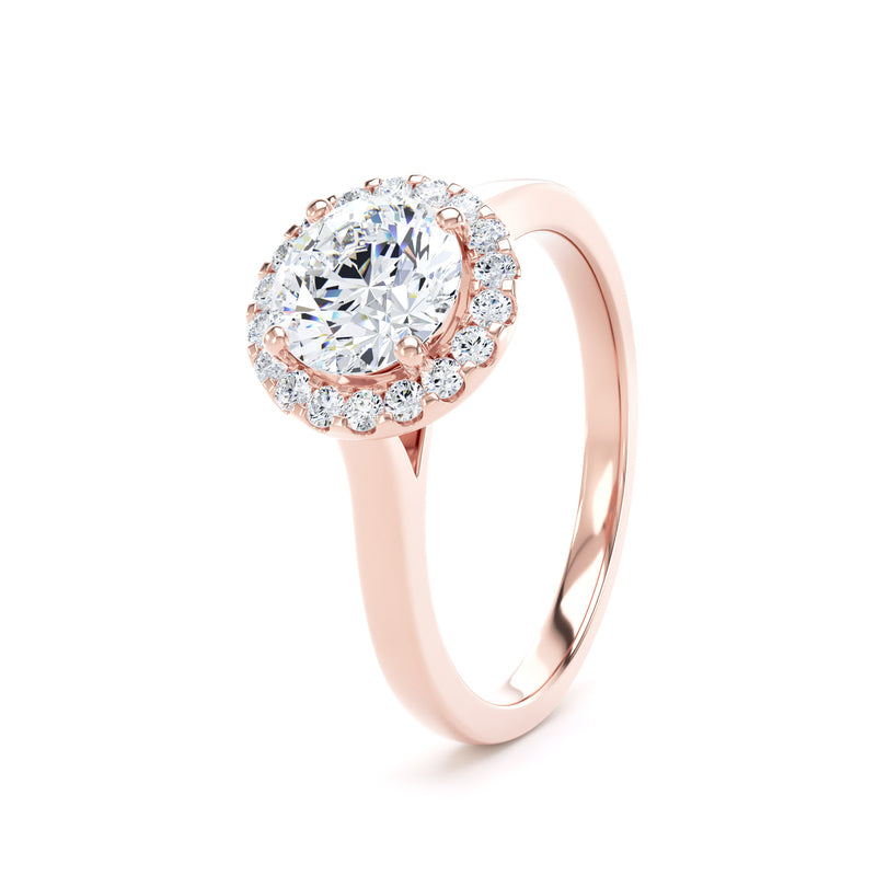 Halo Ring | Rose Gold, Round Diamond | RHP01 SMR