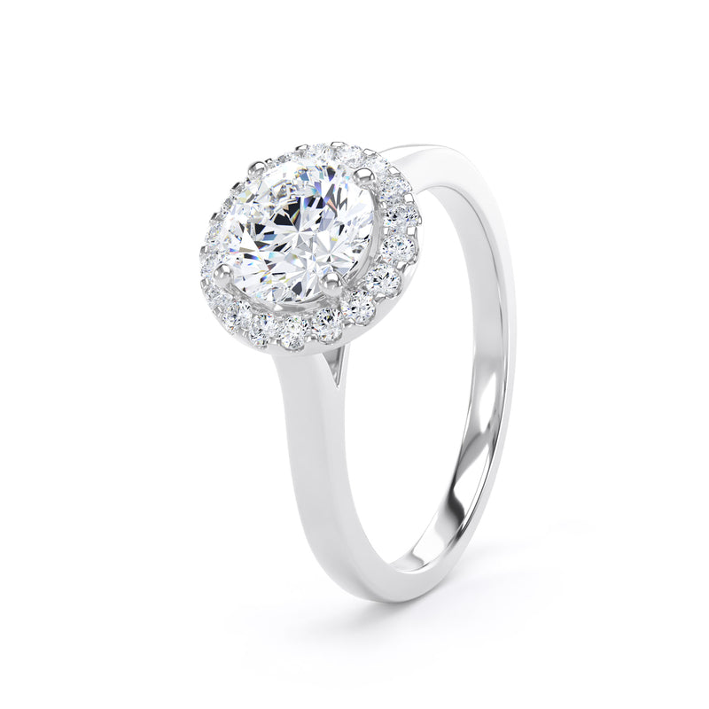Halo Ring | White Gold, Round Diamond | RHP01 LGR