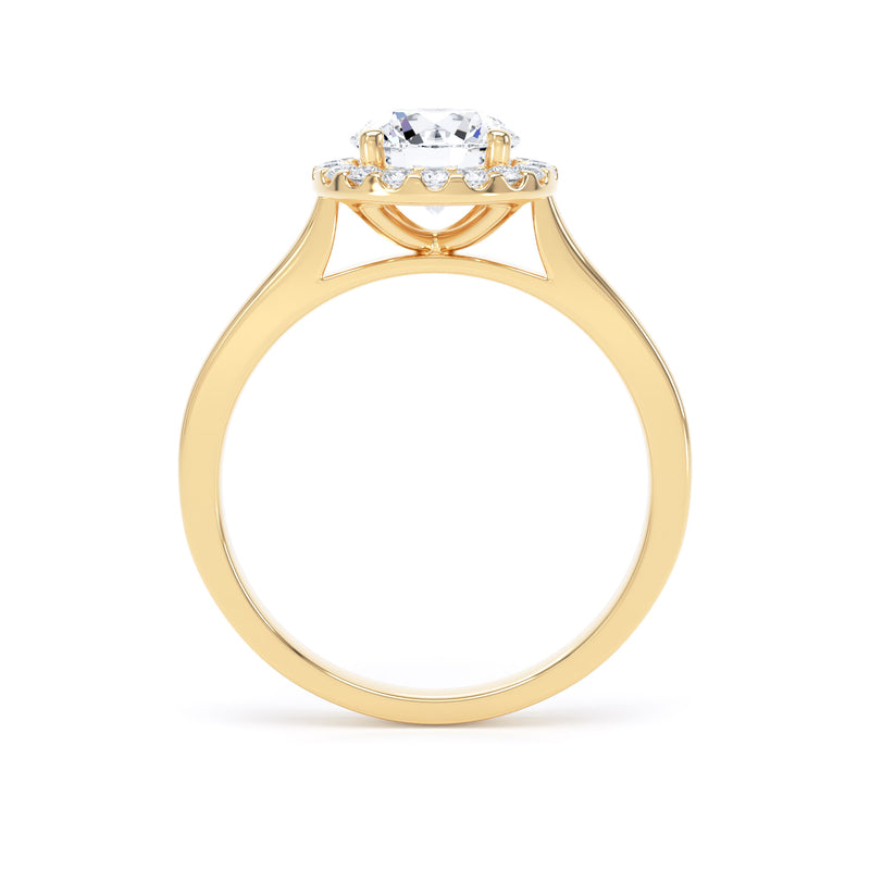 Halo Ring | Yellow Gold, Round Diamond | RHP01 LGR