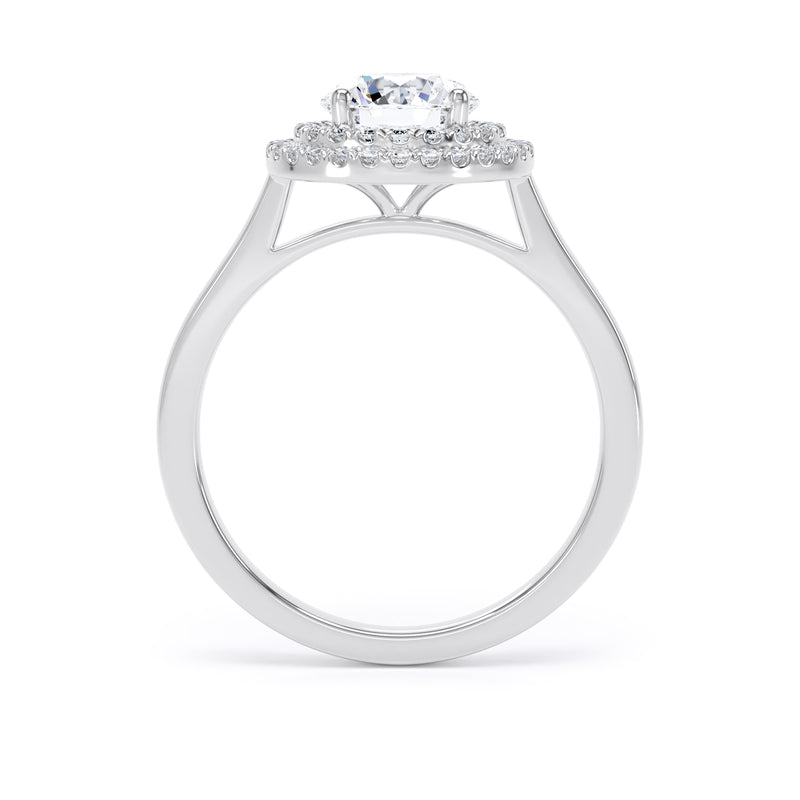 Double Halo Ring | Platinum, Round Diamond | RHP02 SMR