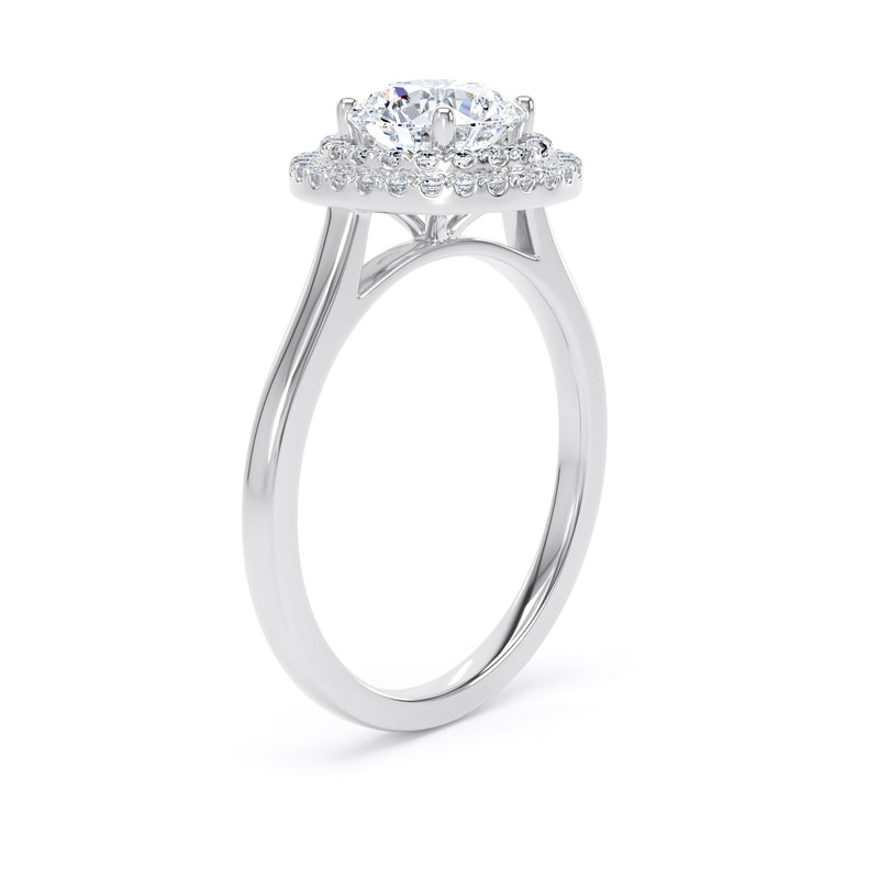 Double Halo Ring | Platinum, Round Diamond | RHP02 SMR