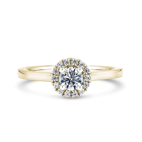 Halo Peekaboo Ring | Yellow Gold, Round Diamond | RHP03 LGR