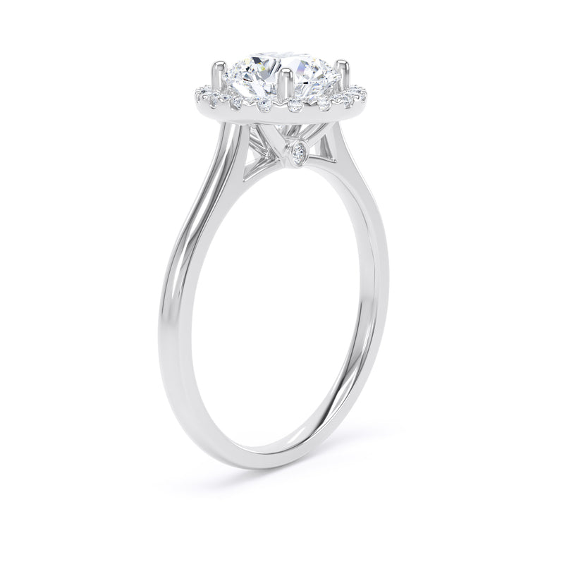 Halo Peekaboo Ring | Platinum, Round Diamond | RHP03 SMR