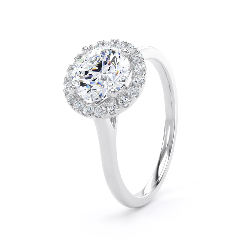 Halo Peekaboo Ring | Platinum, Round Diamond | RHP03 SMR